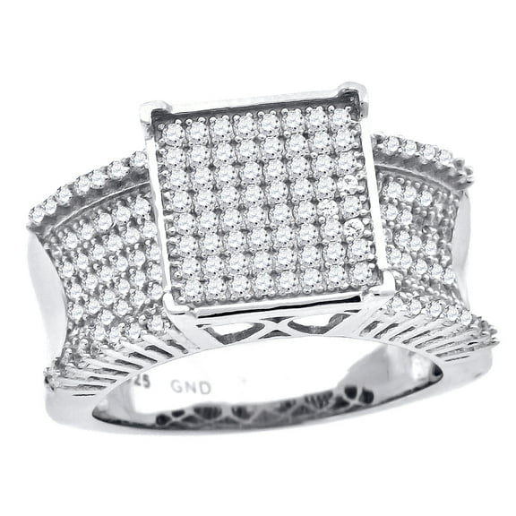 925 Sterling Silver Womens Cubic Zirconia Square Head Bridal Wedding Anniversary Engagement Ring Band Size 10 Anniversar