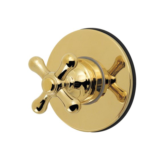 Kingston Brass KS4032AX Restoration Single-Handle Six-Way Diverter Valve with Round Trim Kit in Polished Brass