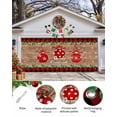Garage Door Banner Cover 7 x 8 ft, Christmas Ball Snow Red Buffalo