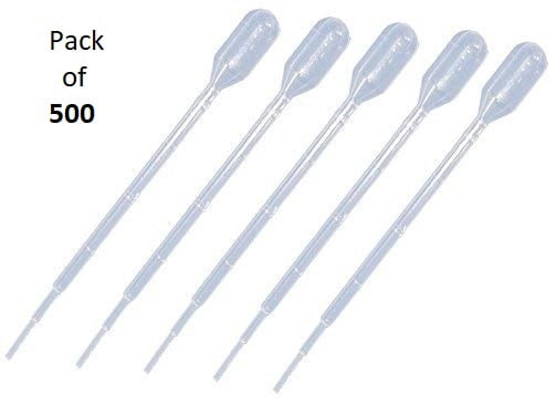 Plastic Transfer Pipettes, 3mL Capacity-Graduated to 1mL - Short Bulb, Sterile, 500 per Case by Sponix BioRx