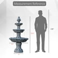 thumbnail image 5 of 58.3" 3-Tier Electric Outdoor Freestanding Water Fountain - Classic Leaf Design, Gray Resin with Pump, 5 of 11