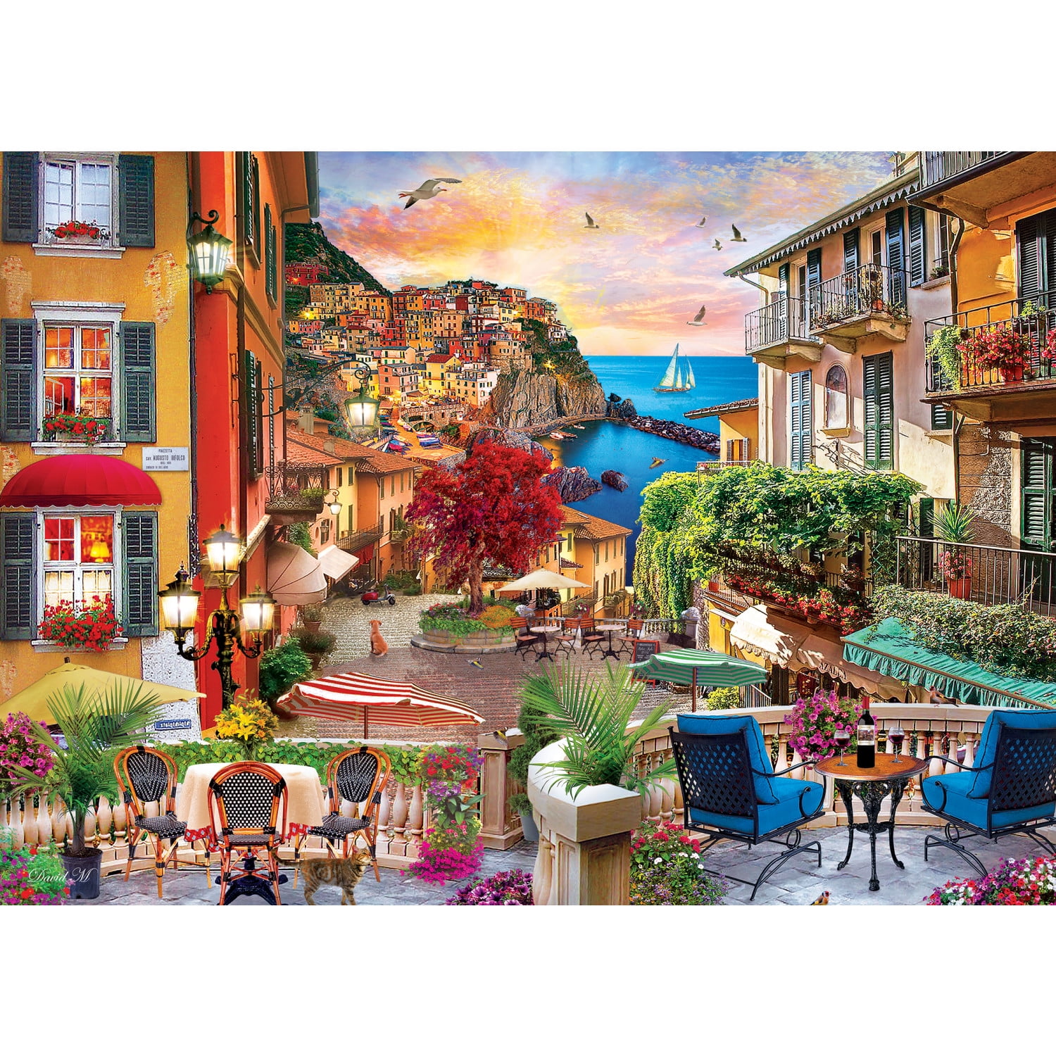 MasterPieces Italian Afternoon 500 Piece Jigsaw Puzzle Eco-Friendly Travel Diary Puzzles