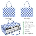 thumbnail image 2 of Large Capacity Tote Bag,Blue and White Checkered Pattern Handbag Fashion Luxury Tote Bag,15.7"x13"x 5.1" Inches,Laptop Compatible, 2 of 6