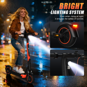 OBX Electric Scooter for Adults, 500W Motor 21MPH 22Miles Range,10 Pneumatic Tires & APP Control, Foldable Commuting E-Scooter with Front Suspension