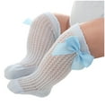 thumbnail image 1 of DPTALR Long Tube Socks Mesh Bowknot Mosquito Baby Socks Stripe Children Socks, 1 of 5