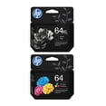 thumbnail image 1 of Paquete de cartuchos de tinta HP 64XL negro + 64 tricolor, 1 of 9