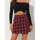 thumbnail image 2 of INSPIRE CHIC Minifalda de cuadros con botones para mujer rojo XS, 2 of 6