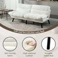 thumbnail image 5 of AENKYO Futon Loveseat Sofa Bed 2-Seater, Adjustable Backrest Convertible Sleeper - White, 5 of 7