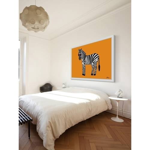 "Zebra Hippy Body" Framed Painting Print