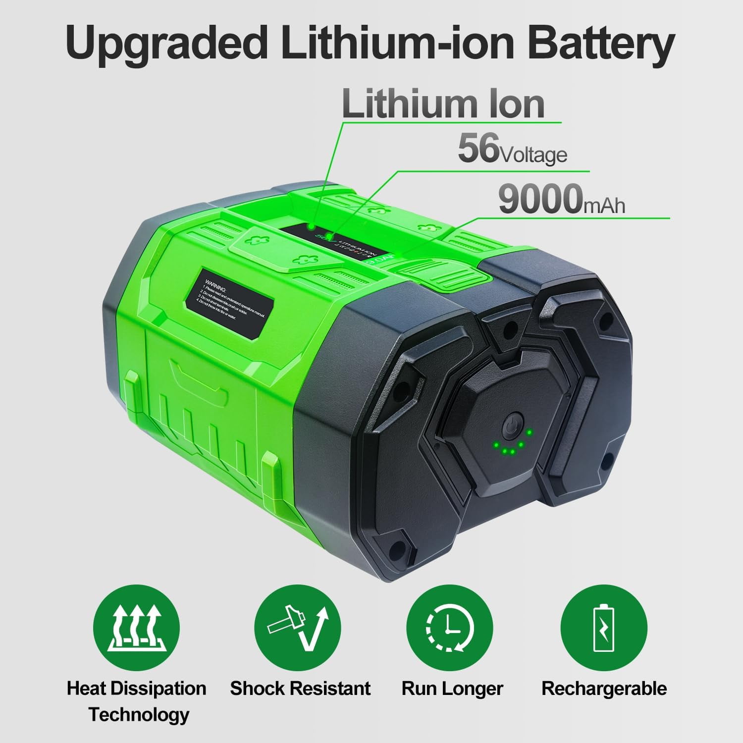 Updated Replacement for EGO 56V Battery Cordless Tool 9.0Ah 504Wh BA4200 BA4200T 9000mAh