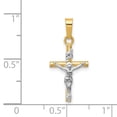 14K Gold INRI Crucifix Cross Pendant Necklace - Choose Your Metal & Length (White, Yellow, Rose, Two-Tone Gold)