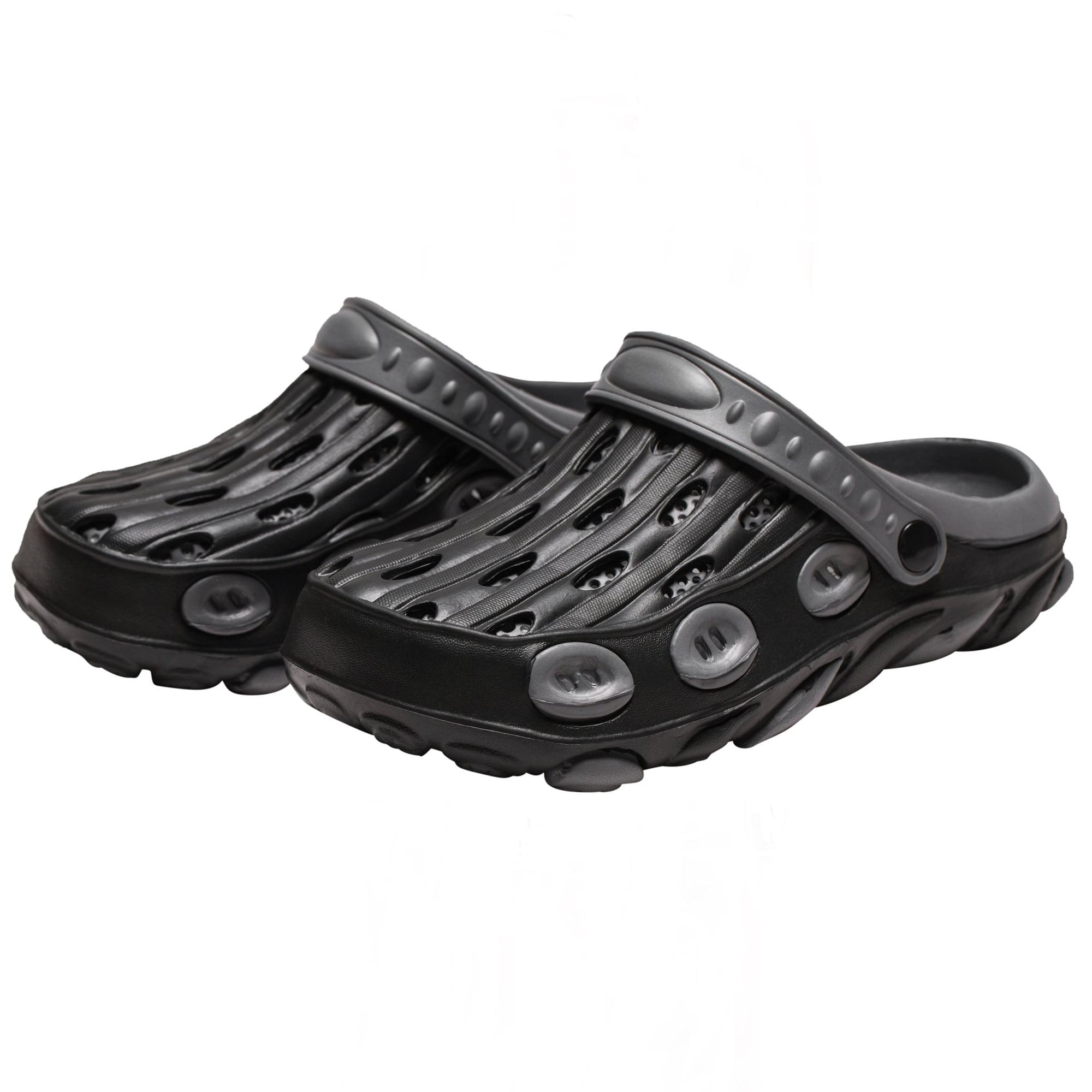 Alpine Swiss Mens Clogs Comfortable Slip on Gardening Shoes Summer Sandals Mules - Black - Size 10