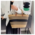thumbnail image 2 of Xiao Hua Bolso de hombro tejido para mujer, bolso de mano tejido y neceser, elegante bolso de mano tejido para playa de verano, 44 x 9 x 28 cm (B), 2 of 5