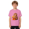 thumbnail image 3 of Boys Monkey Graphic Print Short Sleeve Punch T Shirt Casual Crew Neck Tee for Kids Comfortable Youth Basic Top, 3 of 5