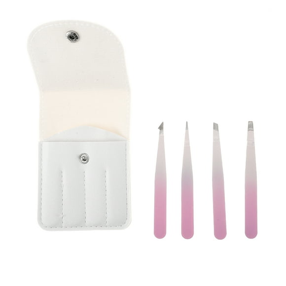 Conjuntos de pinzas para cejas portátiles únicas para baño, viaje, hotel, morado