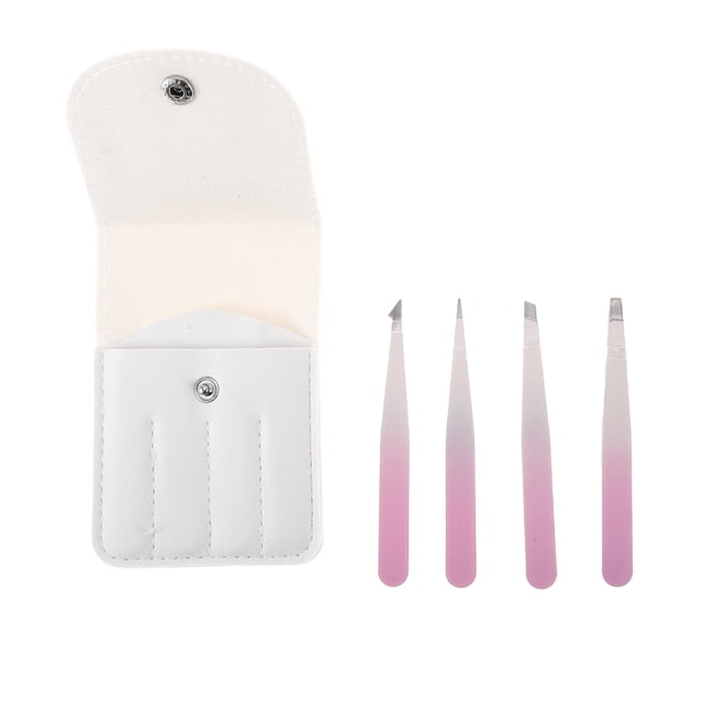 Conjuntos de pinzas para cejas portátiles únicas para baño, viaje, hotel, morado