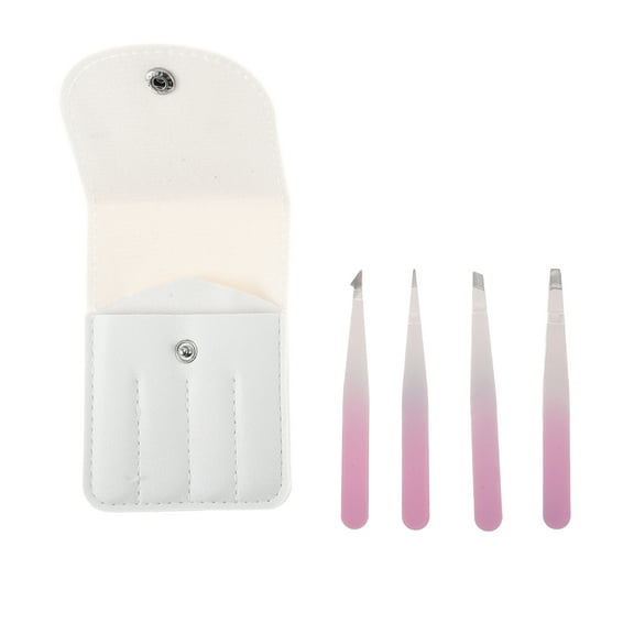 Unique Bargains 1 Set Portable Eyebrow Tweezer Kit for Bathroom Travel Hotel Purple
