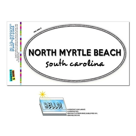 Myrtle Beach Sc To Orlando Fl North Myrtle Beach, SC - South Carolina - Black and White - City State - Oval Laminated Sticker ()