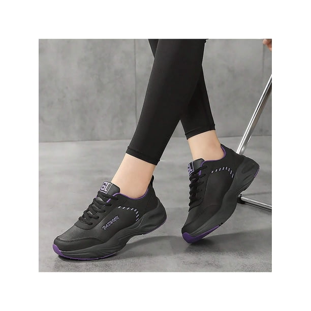 Women's Autumn/Winter Slip-Resistant Athletic Shoes, Leather Upper With Soft Sole, Lightweight Walking Shoes For Tourism, Spring And Casual Wear
