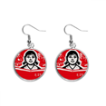 thumbnail image 1 of Girl Book Red Chinese Revolution Ear Dangle Silver Drop Earring Jewelry Woman, 1 of 3