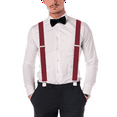 thumbnail image 6 of Buyless Fashion Suspenders for Men - 48" Elastic Adjustable Straps 1 1/4" - X Back - 5114-Burgundy, 6 of 6
