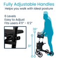 thumbnail image 5 of Andador con ruedas Vive Mobility - Andador médico plegable de 4 ruedas con asiento y bolsa - Ayuda de movilidad para adultos, personas mayores y personas con discapacidad (Negro medianoche, Bolsa negr, 5 of 5