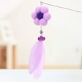 thumbnail image 2 of Fake Feather Cat Wand Flower Pom Pom Bell Kitten Interactive Toy Pet Wand Toy, 2 of 10