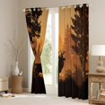 thumbnail image 3 of Homewish Wildlife Deer Black Out Curtains for Teens Boys Girls,Woodland Animal Curtains Pack of 2 (42x63 Each),Black Brown Bedroom Curtains,Ultra Soft Home Decor, 3 of 6