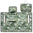 thumbnail image 4 of COEQINE Quilted Golf Cart Seat Blanket Cover, Includes Handle for Carrying When Folded, Universal Fit for EZGO Yamaha Club Car 2-Seaters, 4-Pocket Design, Tropical Palm Leaf Golf Pattern, 4 of 8