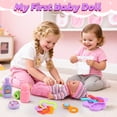 thumbnail image 4 of JoyStone Baby Play Set with 12.5" Doll, Crib, High Chair, 41 Pcs Accessories & 2 Outfits, Pretend Play Toys for Girls Toddlers, 4 of 8