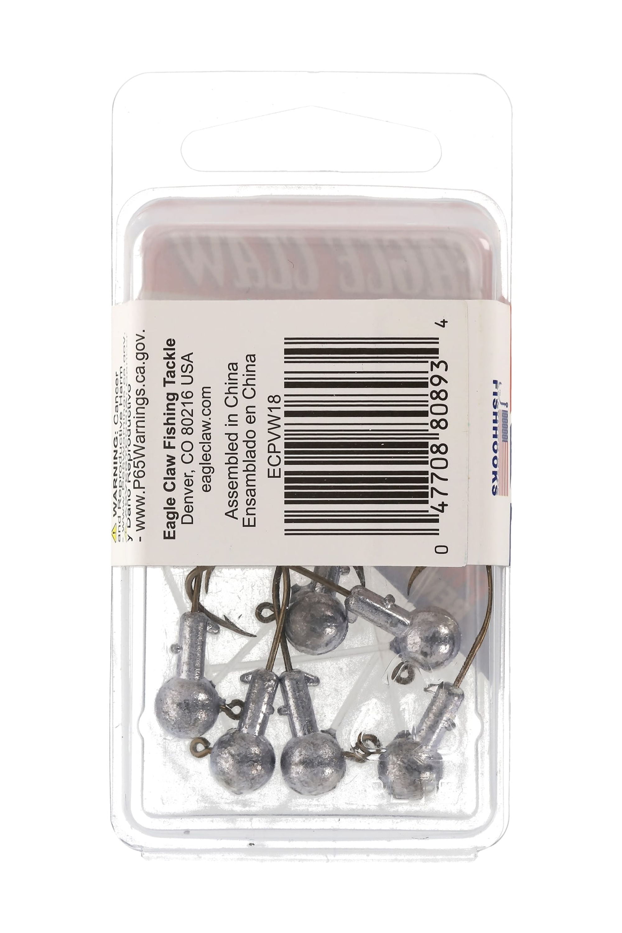 Eagle Claw Weedless Pro-V Ball Head Jig 1/8 oz Unpainted