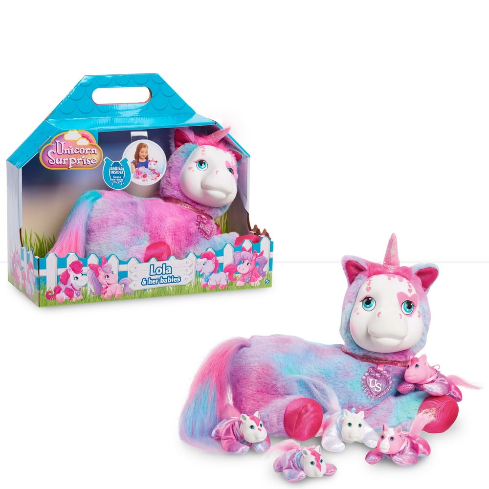 Unicorn Surprise Plush, Lola, Stuffed Animal, Unicorn - Walmart.com ...