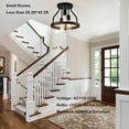 thumbnail image 6 of MONIPA E26 3-Light Rustic Wooden Matte Black Electric Farmhouse Chandelier, 6 of 8