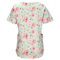 thumbnail image 4 of Moda Mujer Causal V-Cuello Blusa Estampada Manga Corta Bolsillos Camiseta Verano Tops Fridja  ghk6279, 4 of 6