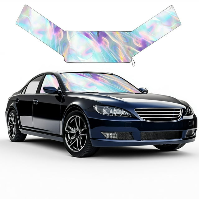 YIMWNYI Car Windshield Sun Shade, Front & Side Window Heat Insulation, Summer Sun Protection, Aluminum Foil, Universal Fit for All Vehicle Models