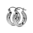 thumbnail image 1 of Arete Arracada Diamantada De Plata Ley 925 Tipo Bangle, 1 of 10