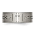 thumbnail image 4 of Diamond2Deal Titanium Brushed Cross Design 8mm Flat Men's Band Size 11, 4 of 6