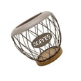 thumbnail image 2 of Soporte para cápsulas de café, soporte para cápsulas de espresso, accesorios de barra de metal con base de madera marrón, 2 of 9