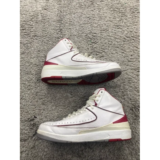 Ni - ke Ni - ke Air Jordan 2 Retro Chicago Home Men 13 White Red Grey Black OG 385475-102