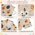 thumbnail image 4 of FORMRS Niños Short Sleeve Top and Pants Pajama Set Unisex Satin 2-Piece Sleepwear, Sizes 13-14Y, Beige Halloween Pumpkin, 4 of 8