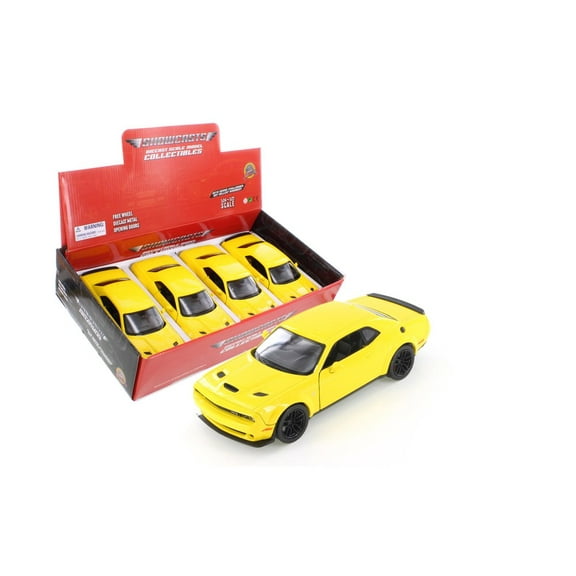 2018 Dodge Challenger SRT Hellcat Widebody, Yellow - Showcasts 71350D - 1/24 Scale Diecast Car
