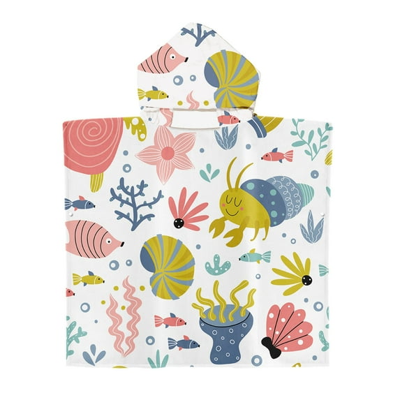 GYRATEDREAM Kids Hooded Bath Beach Towel Girls Boys Swim Pool Cover Up Shower Bathrobes