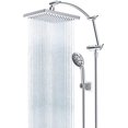thumbnail image 1 of Hibbent High Pressure 8 Inch Rainfall Shower Head/Handheld Showerhead Combo/Adjustable Shower Extension Arm,7-Spray,71 Inch Shower Hose,Chrome, 1 of 8