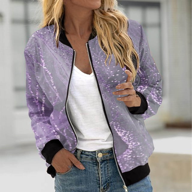 Chaquetas y abrigos casuales sin capucha de manga larga para mujer, chaqueta tipo cárdigan con bolsillo estampado, chaqueta con cremallera, abrigo casual de manga larga, abrigo de poliéster para mujer