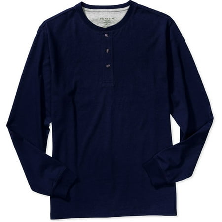 Puritan - Puritan - Men's Long-Sleeve Henley - Walmart.com