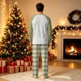 thumbnail image 5 of Onlypjs Family Christmas Pajamas Matching Sets Antler Letter Sage Green Tops Plaid Pants Holiday Sleepwear Loungewear for Couples, Men and Women, 5 of 5