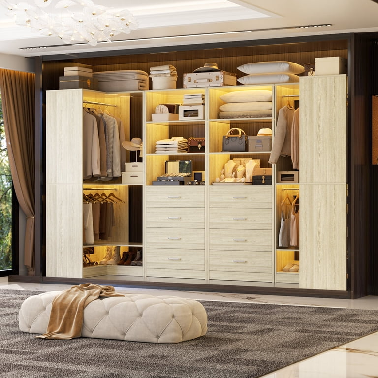 Homieasy U-Shaped Closet Organizer System, 104'' Wide Wardrobe