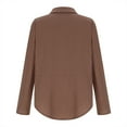 thumbnail image 5 of cfhntfmh Oversized Shirts for Women Loose Fall Collared Buttons down Blouses Comfy Long Sleeve Plain Tops, 5 of 5
