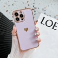 thumbnail image 7 of for iPhone 14 Pro Case Cute Girly Sweet Heart Flower Pattern Soft Silicone Camera Protective Phone Case for iPhone 14 Pro (Purple), 7 of 7