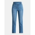 thumbnail image 5 of Time and Tru Women's High Rise Straight Leg Denim Jegging, 27.5" Inseam, Sizes XS-XXXL, 5 of 5